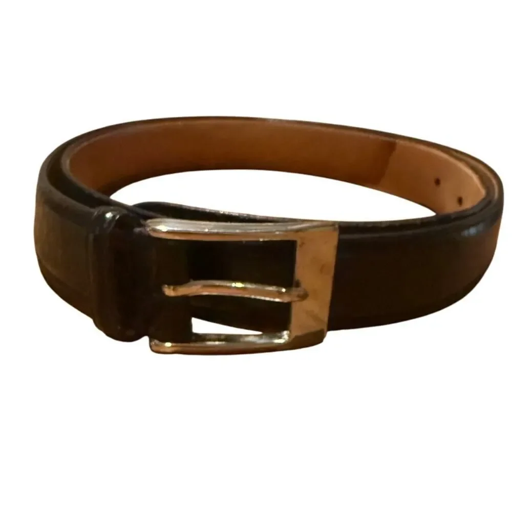 Trafalgar Silver Buckle Leather Belt Men's Sz. 38